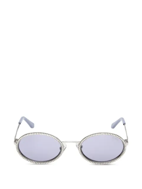 GUESS EYEWEAR crystal-embellished oval-frame sunglasses