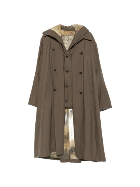 Masnada single-breasted hooded coat
