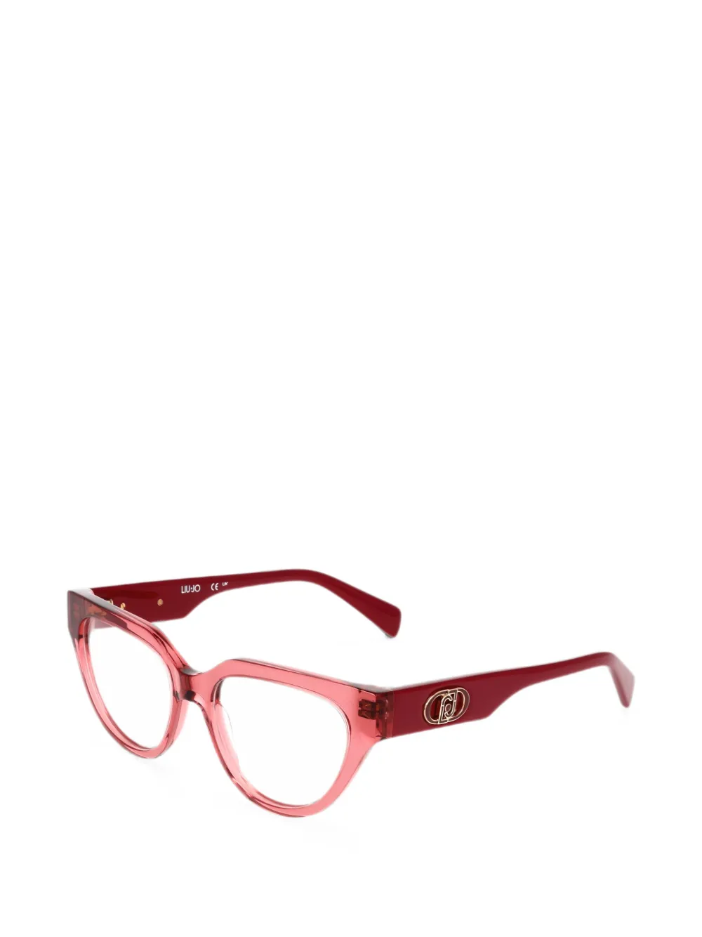 LIU JO Bril met cat-eye montuur en logoplakkaat Roze