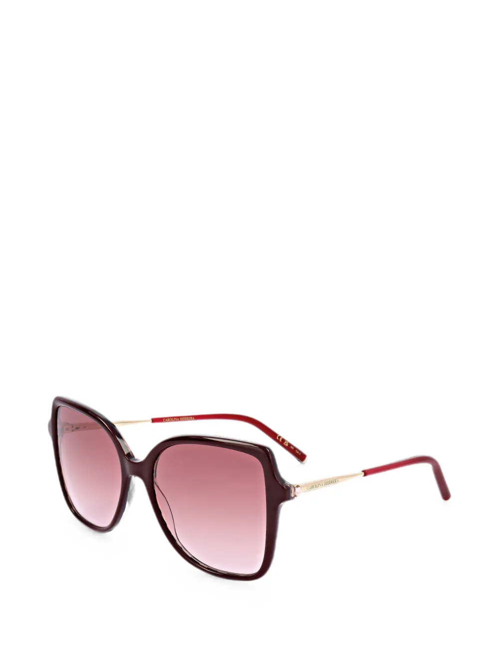 Carolina Herrera Zonnebril met geometrisch montuur Rood