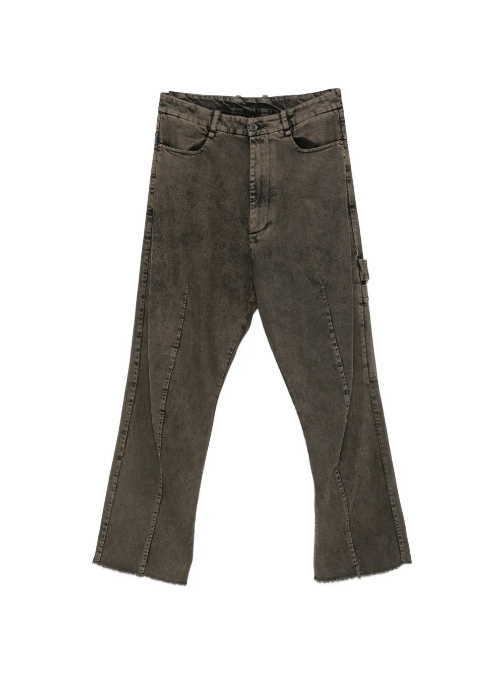 Masnada acid-wash frayed-hem jeans - Braun