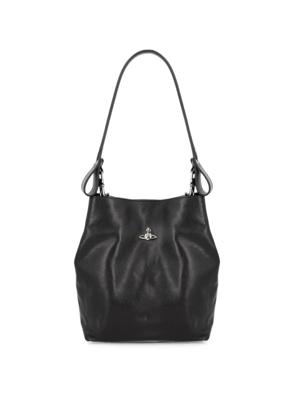 Vivienne Westwood small Lottie Orb-plaque gathered shoulder bag - Nero