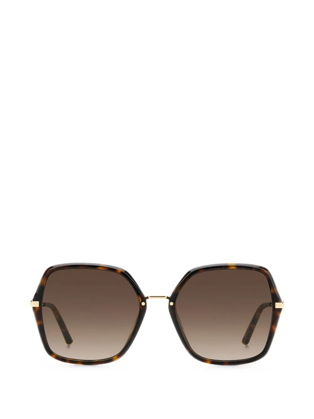 Carolina Herrera Occhiali da sole geometrici tartarugati - Marrone