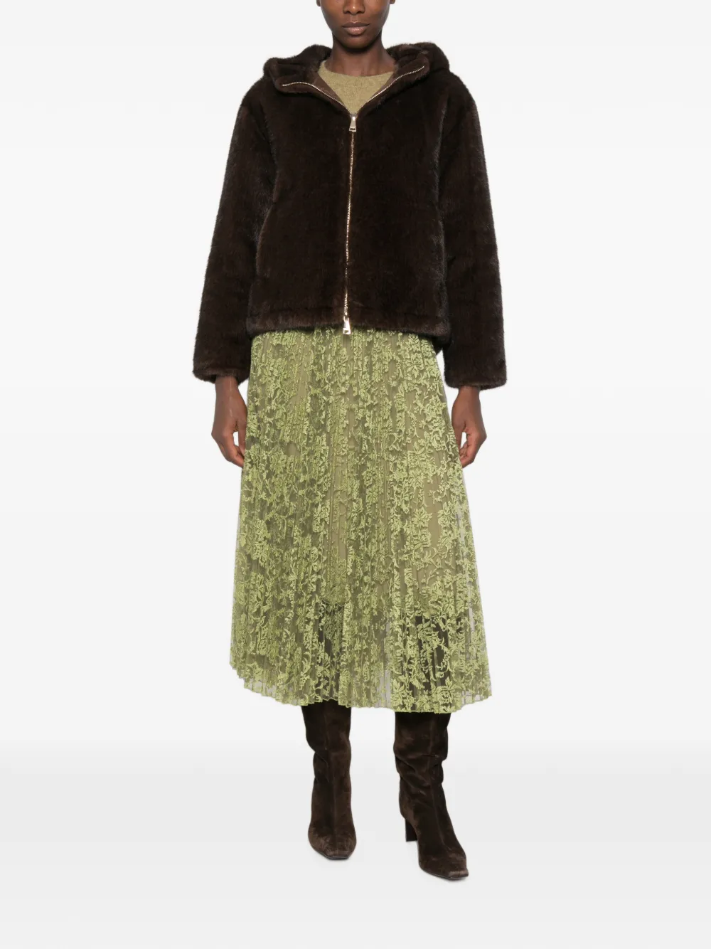 Ermanno Scervino Jack met capuchon Bruin