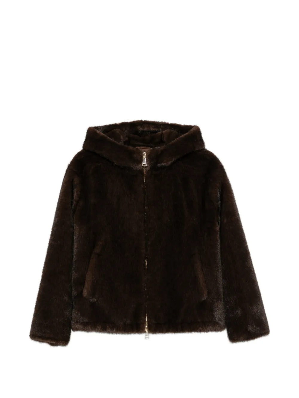 ERMANNO FIRENZE zip-fastening hooded jacket - Braun
