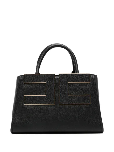 Elisabetta Franchi logo-plaque pebbled-effect tote bag