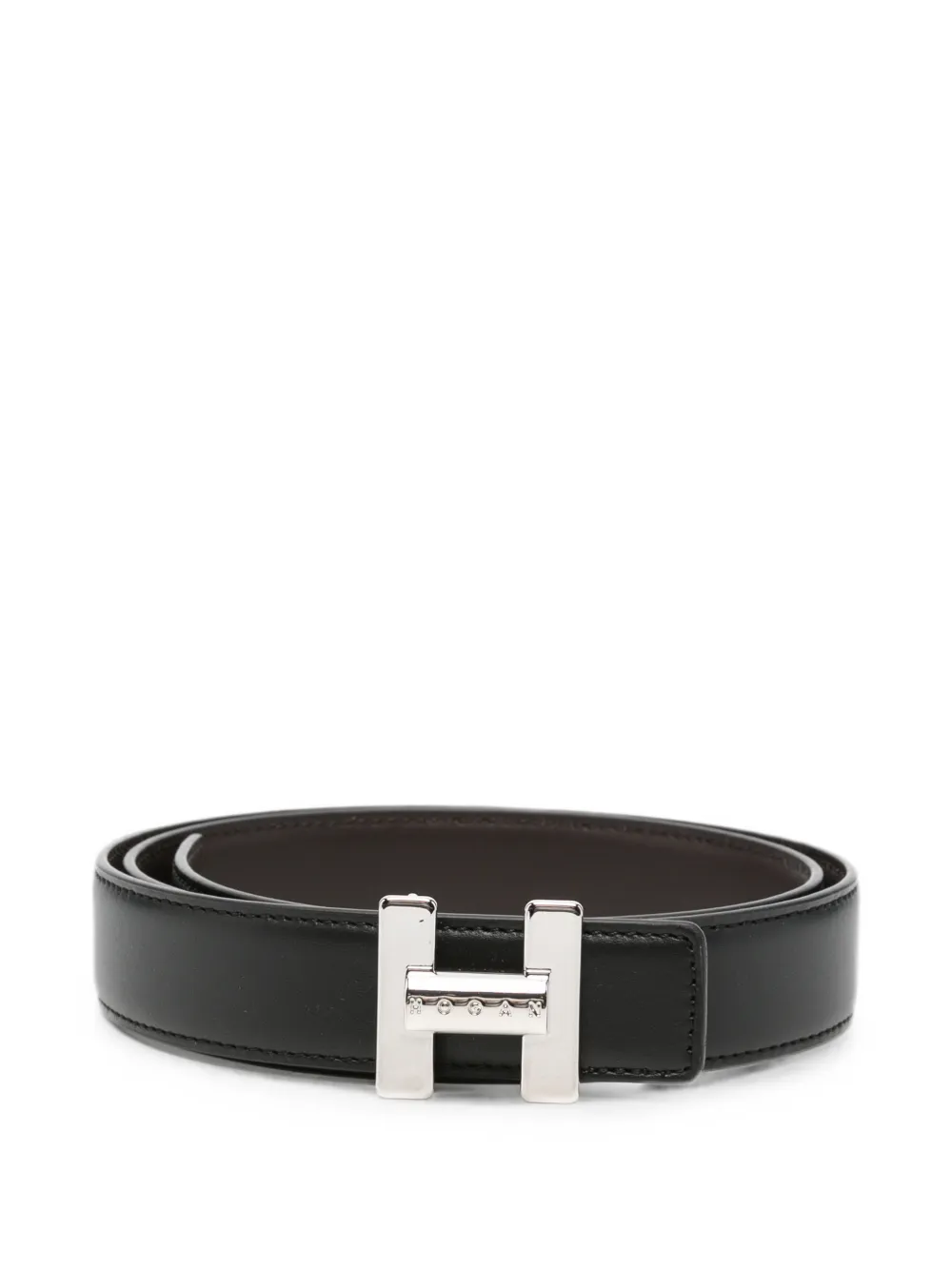 Hogan H-logo buckle leather belt - Schwarz
