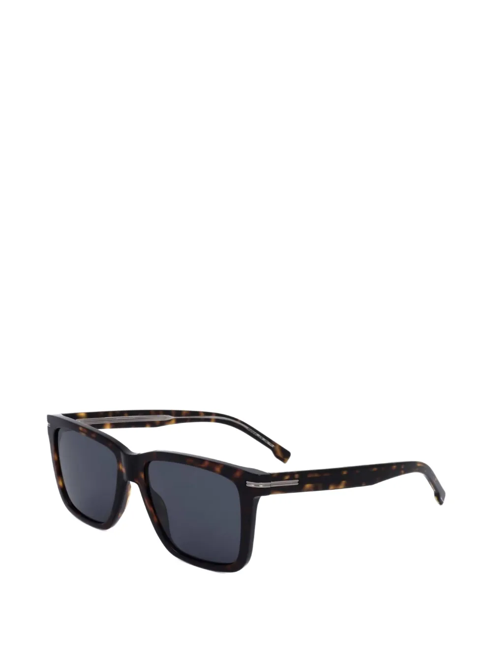 BOSS Zonnebril met vierkant montuur en schildpadschild design Bruin