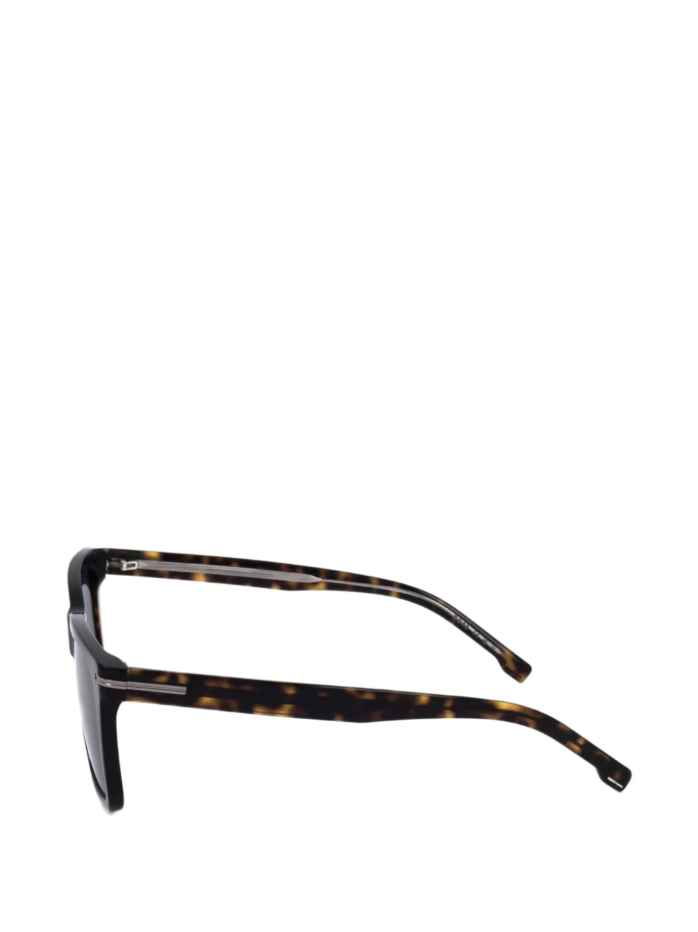 BOSS Zonnebril met vierkant montuur en schildpadschild design Bruin