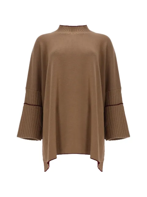 Herno ribbed-knit panelled poncho