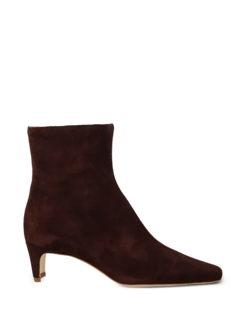 STAUD suede kitten-heel ankle boots