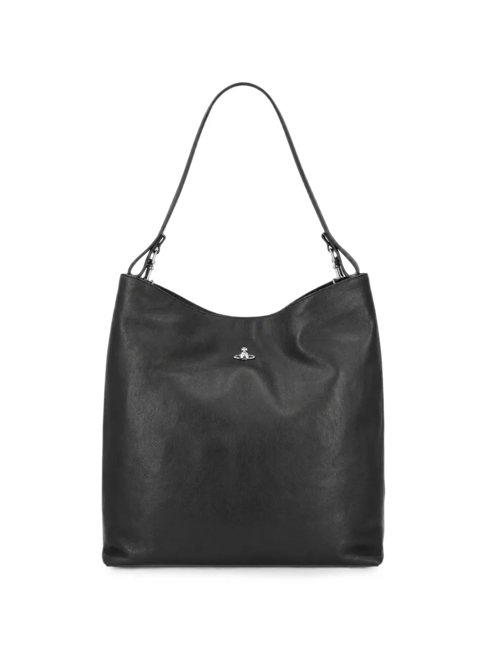 Vivienne Westwood large Lottie Orb-plaque leather shoulder bag Zwart
