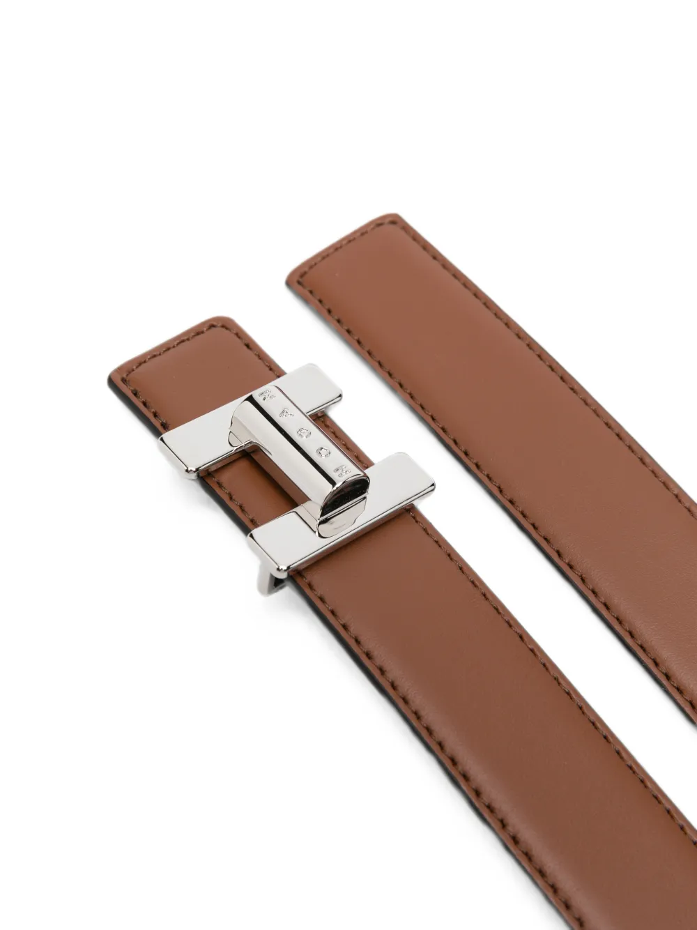 Hogan logo-buckle leather belt Bruin
