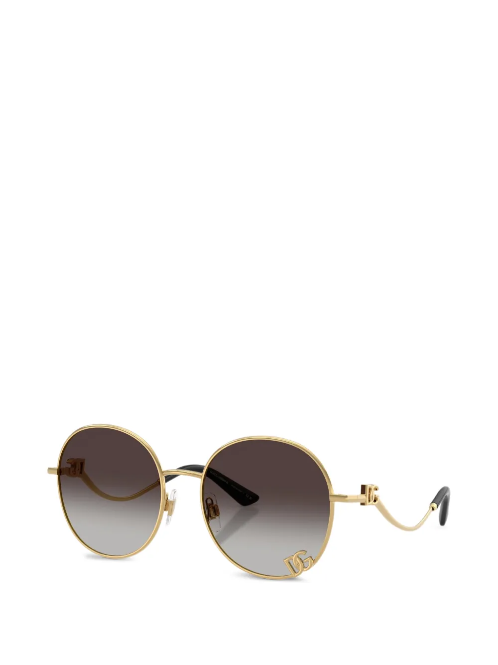 Dolce & Gabbana Eyewear Zonnebril met rond montuur en DG-logo Goud
