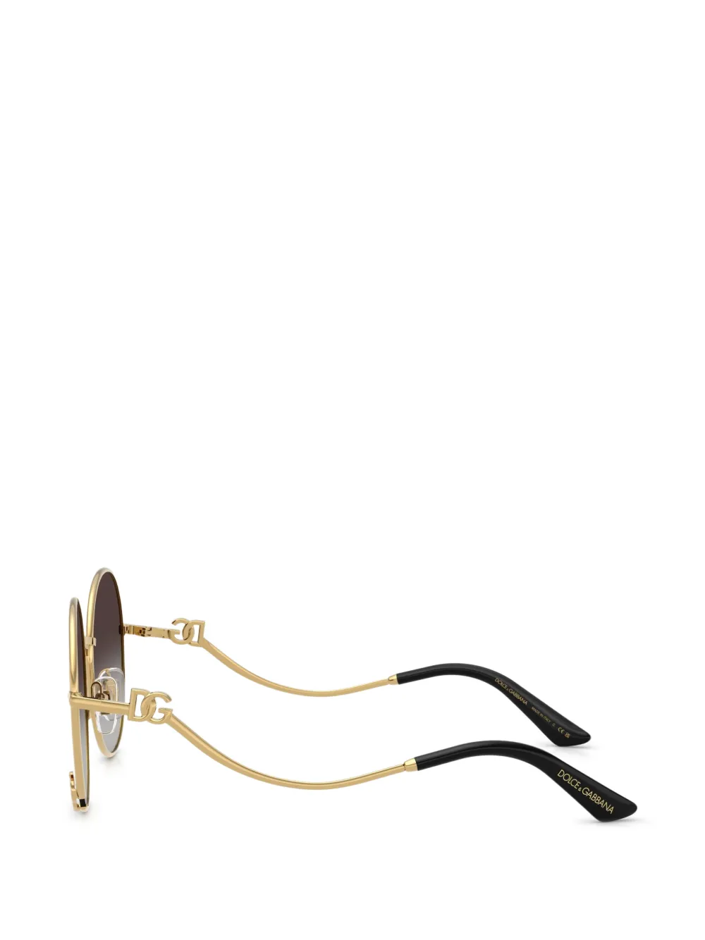Dolce & Gabbana Eyewear Zonnebril met rond montuur en DG-logo Goud
