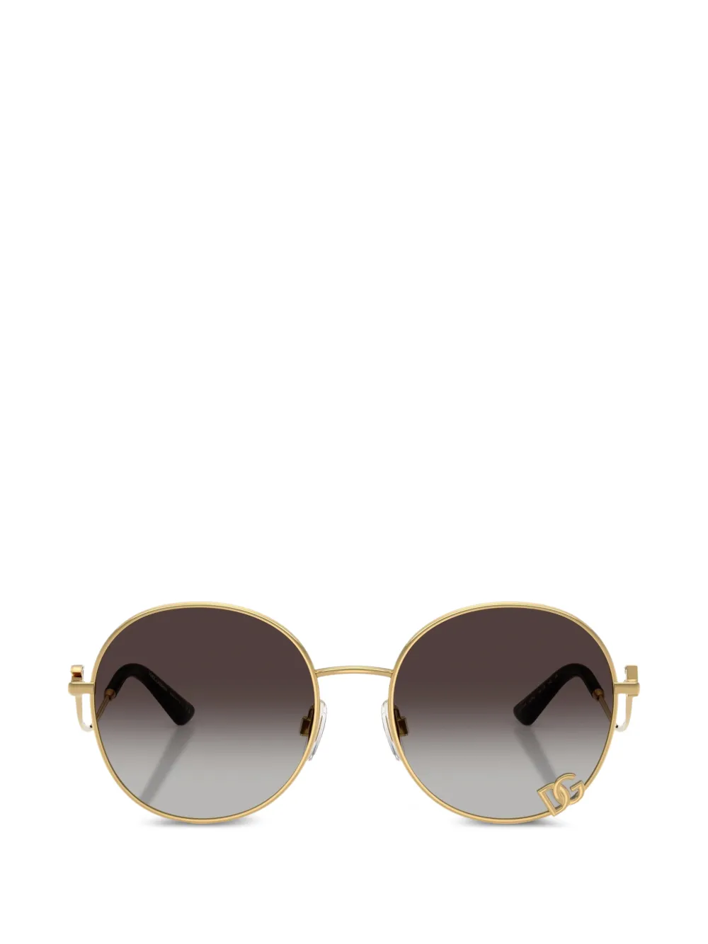 Dolce & Gabbana Eyewear Zonnebril met rond montuur en DG-logo Goud
