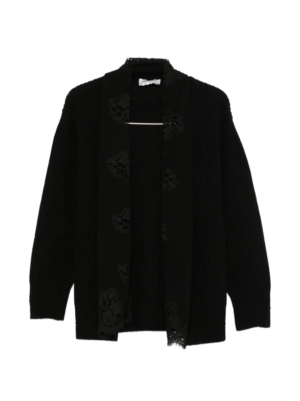 ERMANNO FIRENZE lace-trim cardigan - Nero