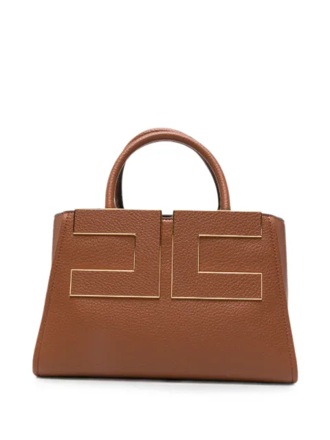 Elisabetta Franchi tote texturizada con placa del logo