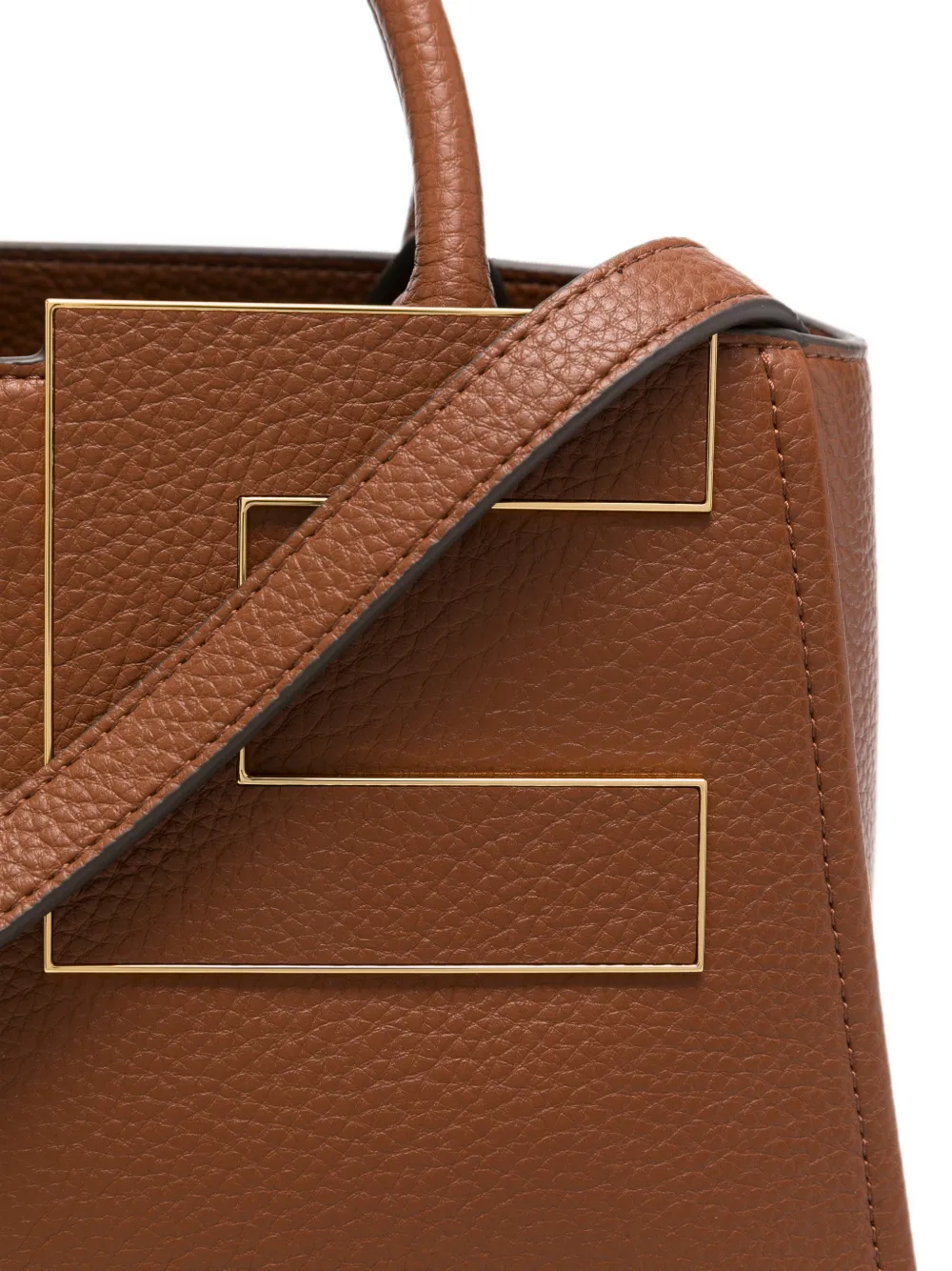 Elisabetta Franchi Shopper met logoplakkaat Bruin