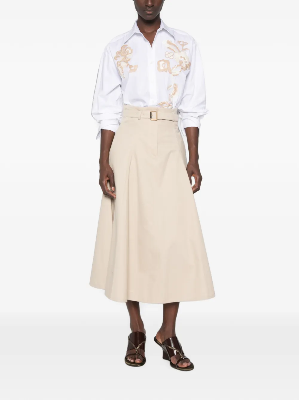 Ermanno Scervino Blouse met geborduurde bloemen en lange mouwen Wit