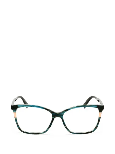 Longchamp striped rectangle-frame glasses