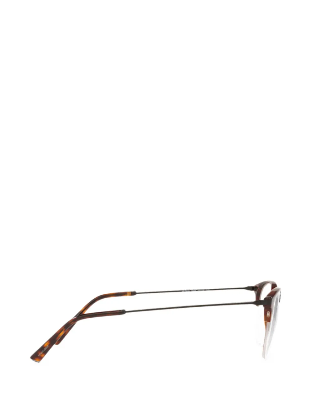 Giorgio Armani Bril met schildpadschild-effect en halfomrand montuur Bruin
