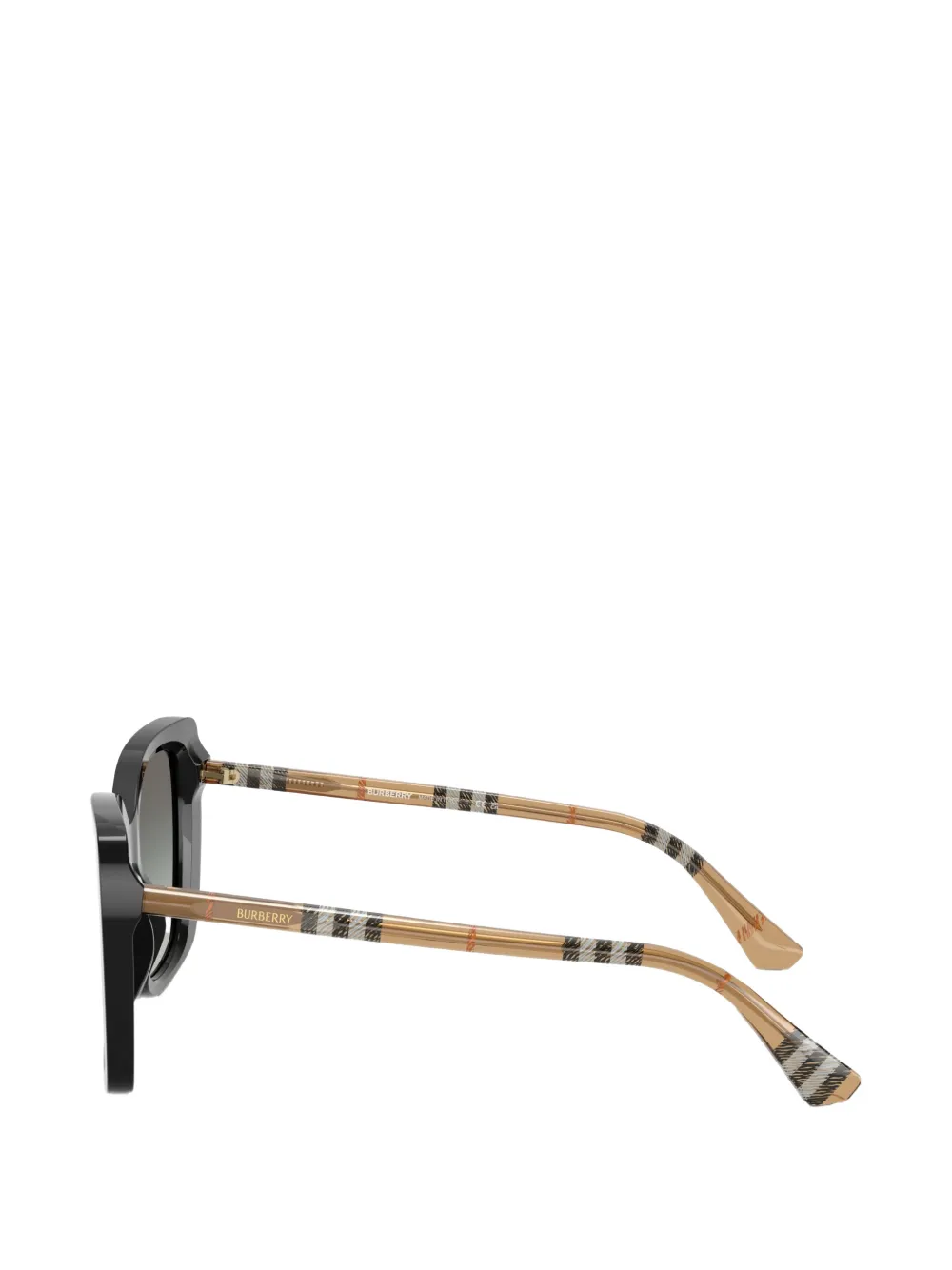 Burberry Eyewear Zonnebril met vierkant montuur en geruit patroon Zwart