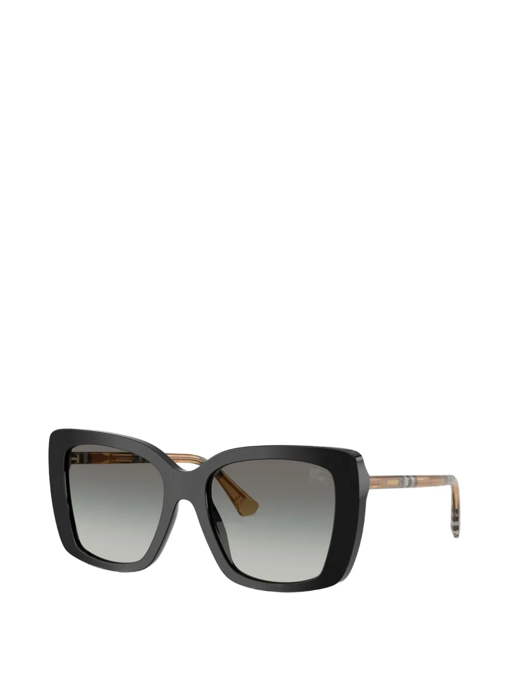Burberry Eyewear Zonnebril met vierkant montuur en geruit patroon Zwart