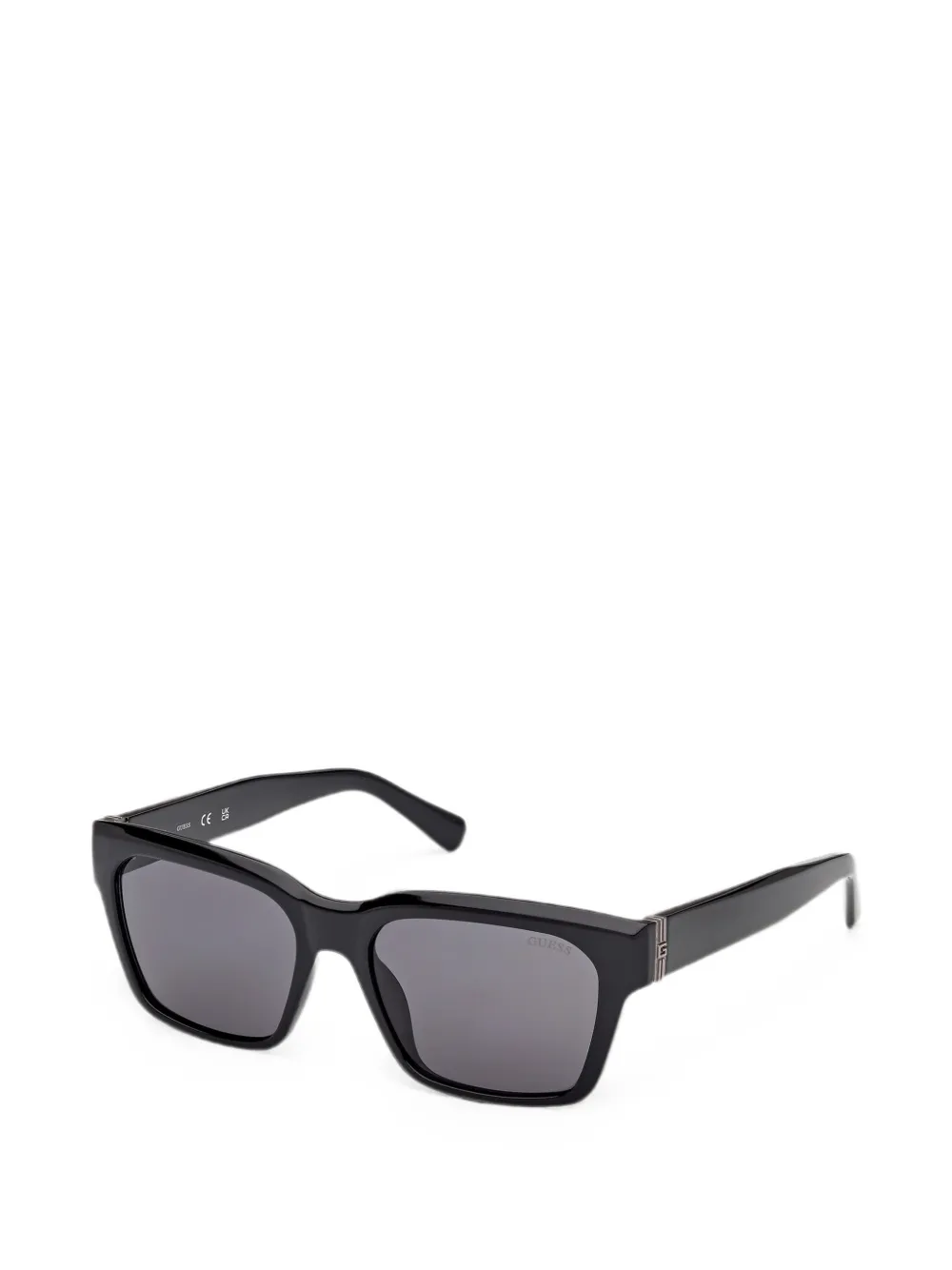 GUESS EYEWEAR Zonnebril met vierkant montuur en logoplakkaat Zwart