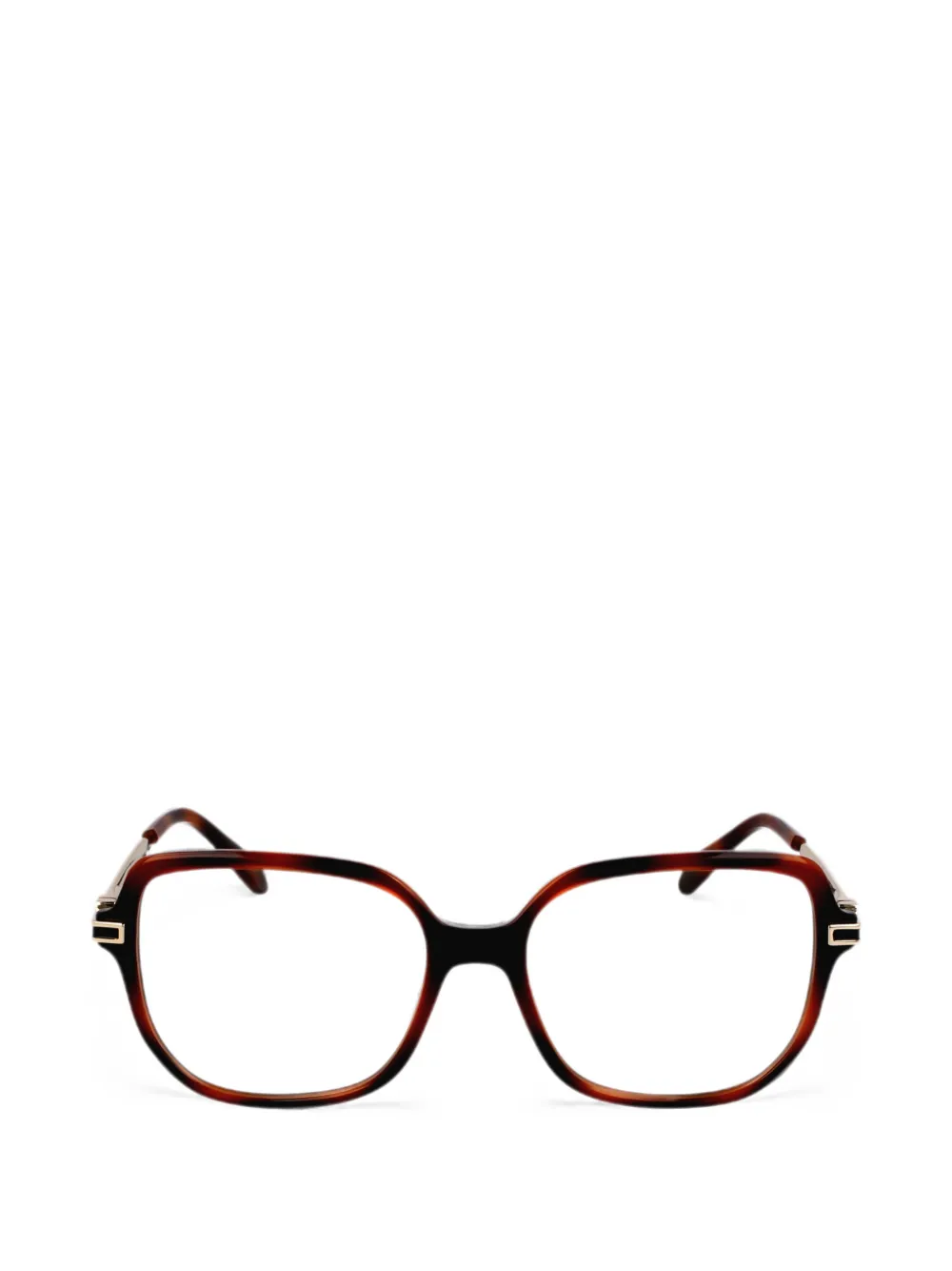 Ferragamo Eyewear tortoiseshell-effect Gancini glasses - Marrone