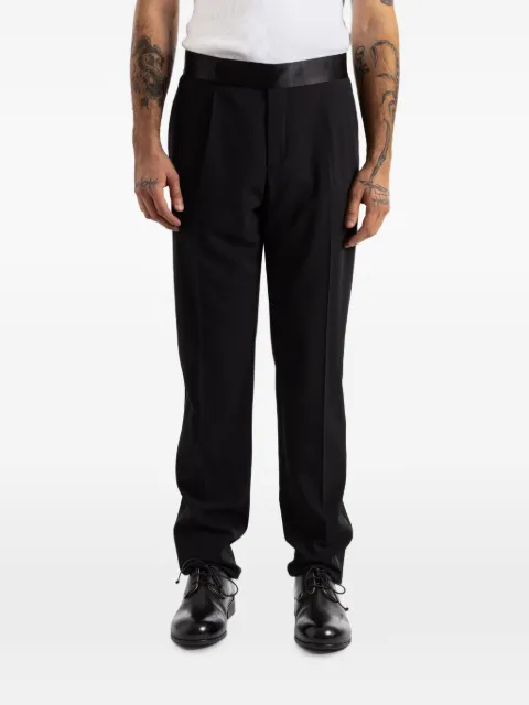 Giorgio Armani satin-trimmed pleated trousers