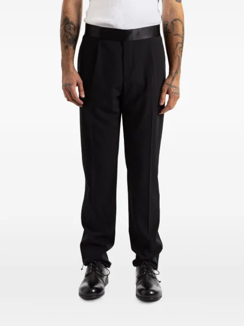 Giorgio Armani satin-trimmed pleated trousers