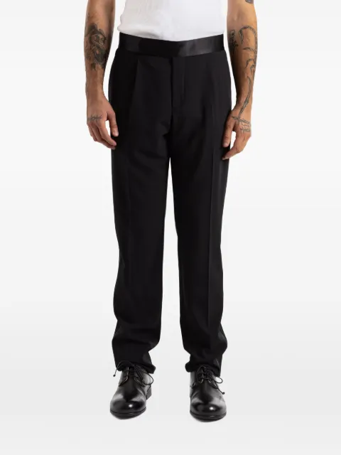 Giorgio Armani satin-trimmed pleated trousers