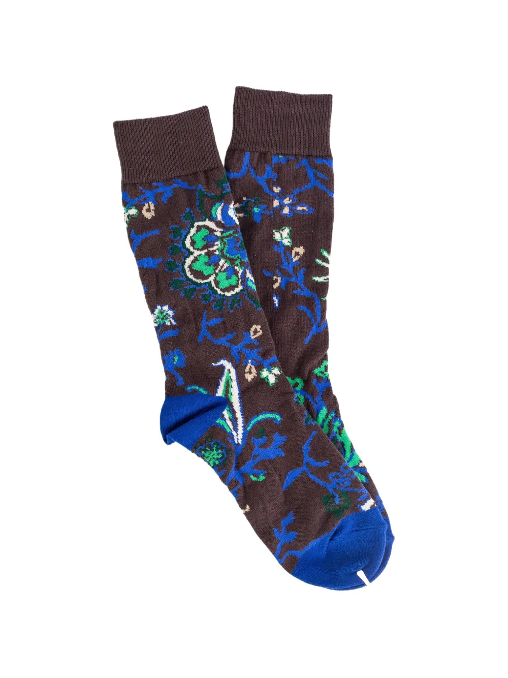 sacai floral-intarsia socks - Braun
