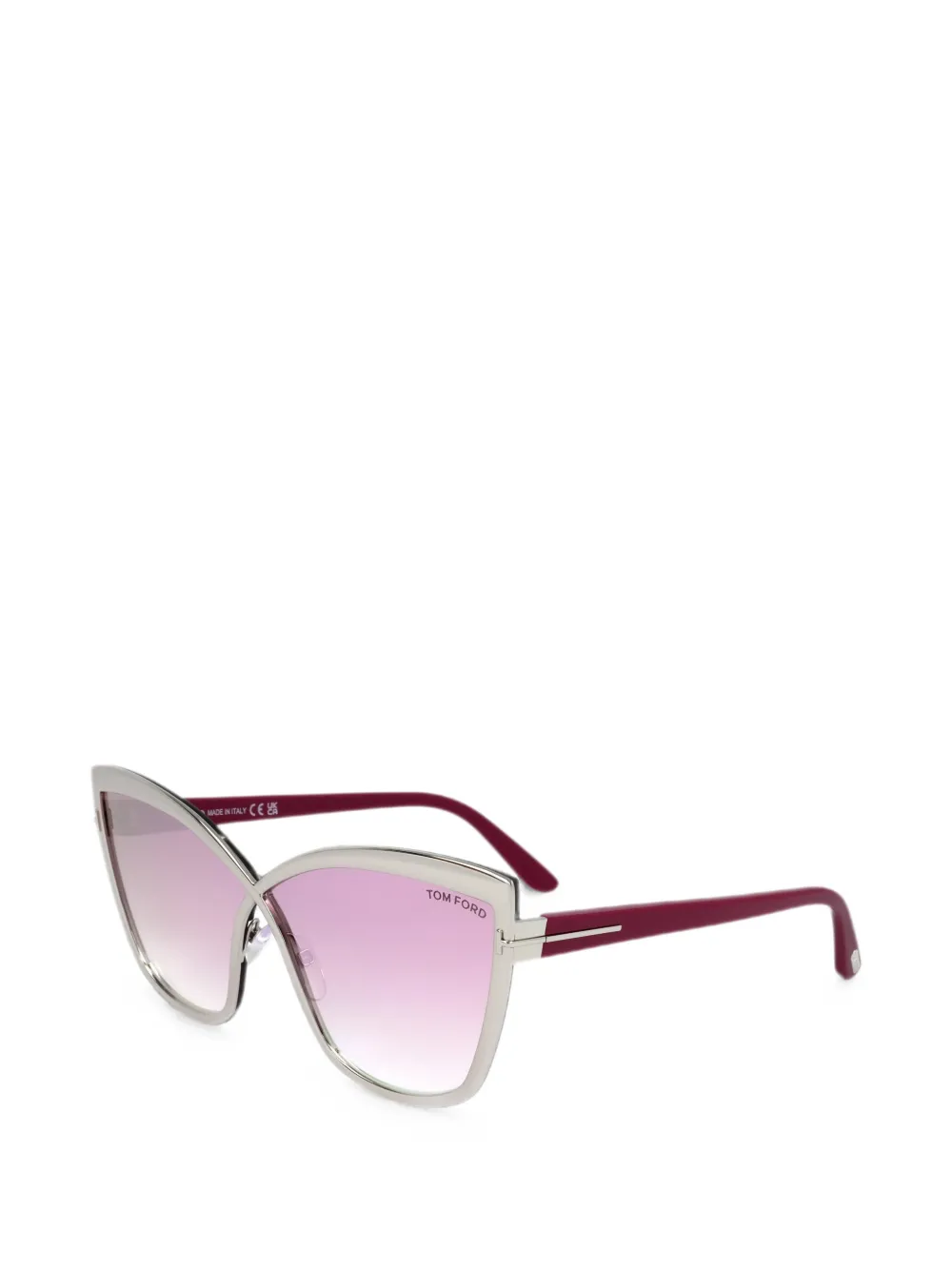 TOM FORD Eyewear Zonnebril met cat-eye montuur Zilver