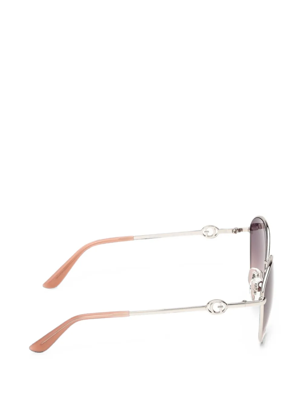 GUESS EYEWEAR Zonnebril met rond montuur Zilver