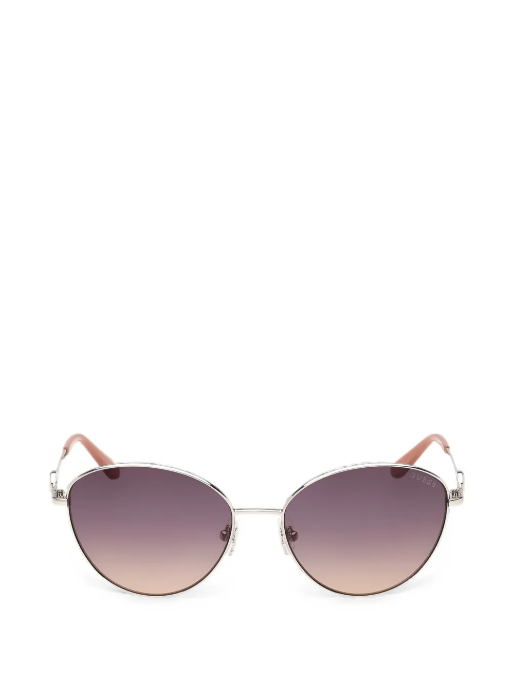 GUESS EYEWEAR Occhiali da sole tondi con placca logo - Argento