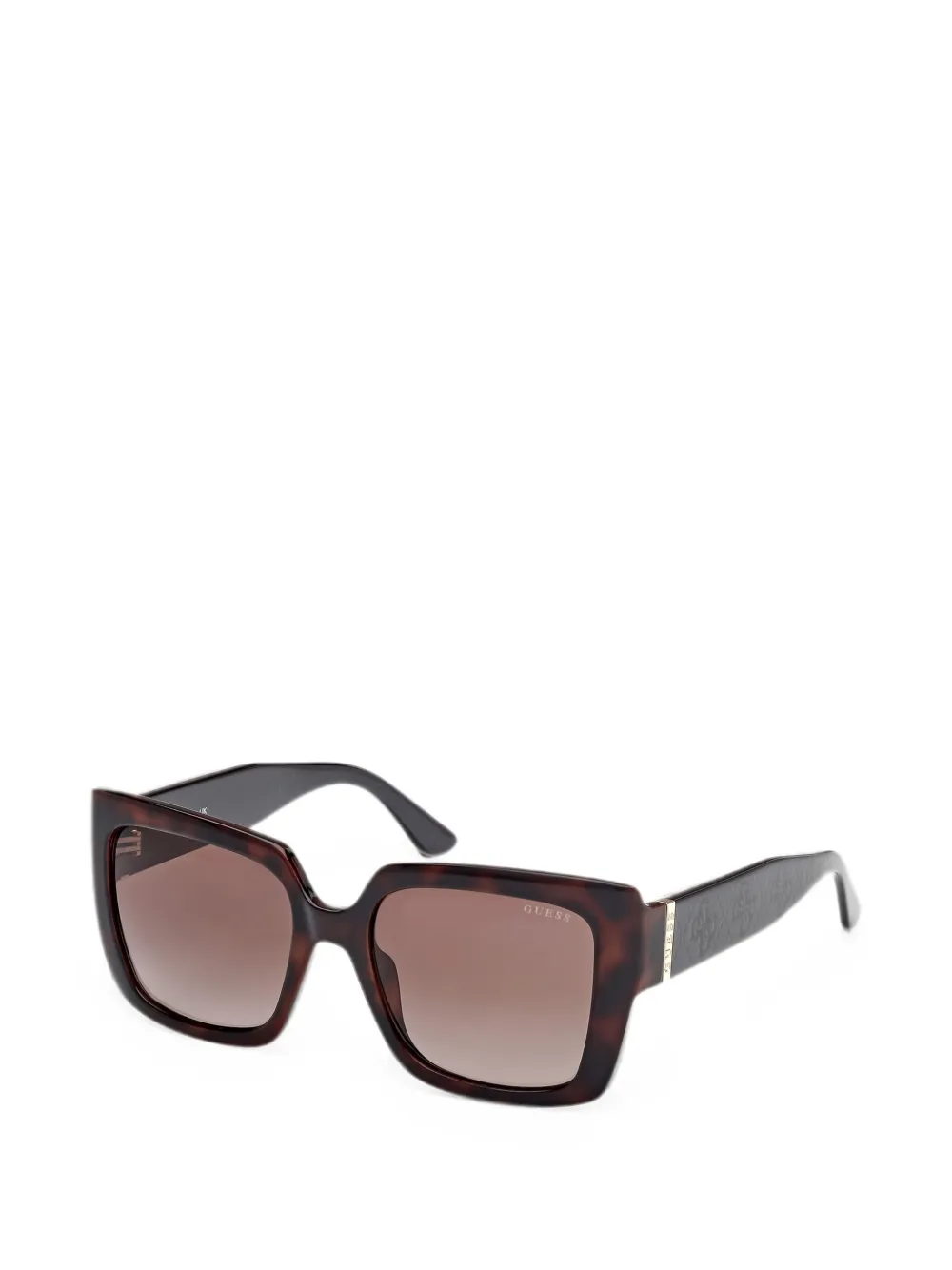 GUESS EYEWEAR Zonnebril met vierkant montuur en schildpadschild design Bruin