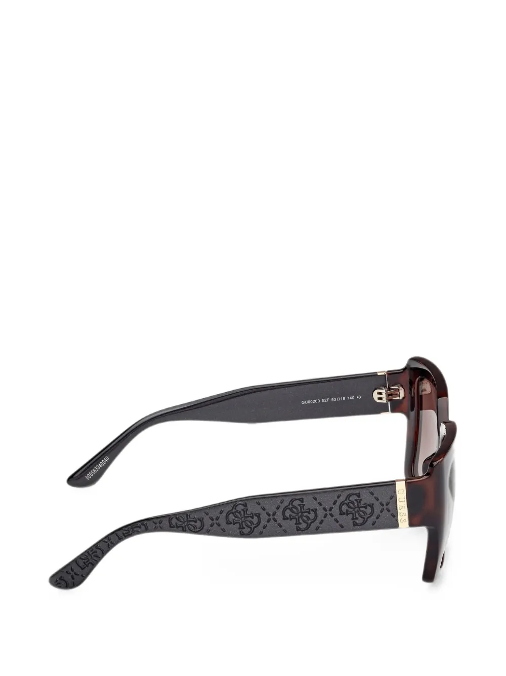 GUESS EYEWEAR Zonnebril met vierkant montuur en schildpadschild design Bruin