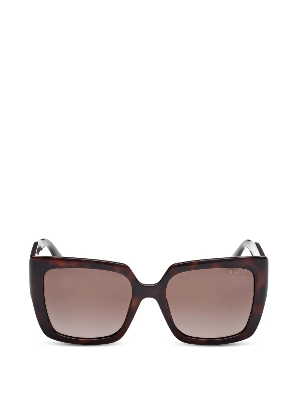 GUESS EYEWEAR Occhiali da sole squadrati con effetto tartarugato - Marrone