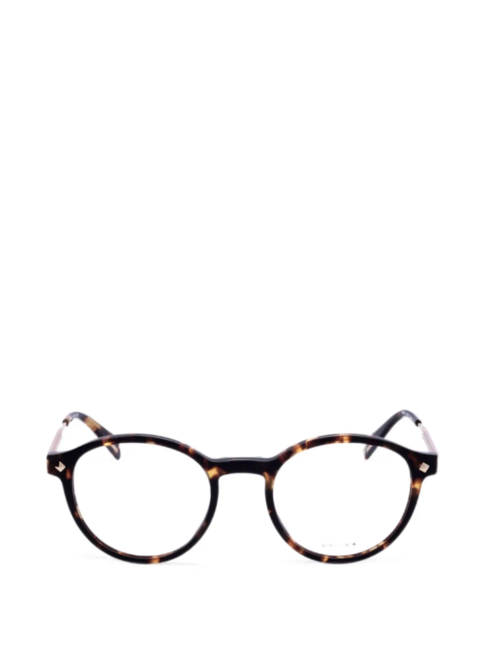 Police Tortoiseshell-effect Round-frame Glasses In Brown