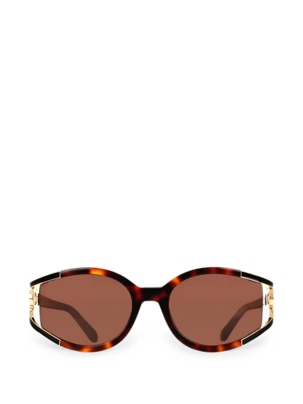 Ferragamo Eyewear Gancini zonnebril met schildpadschild-design Bruin