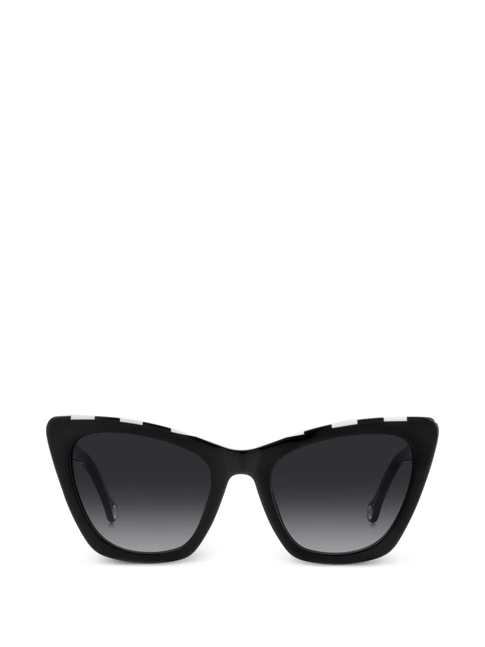 Carolina Herrera Gestreifte Cat-Eye-Sonnenbrille - Schwarz