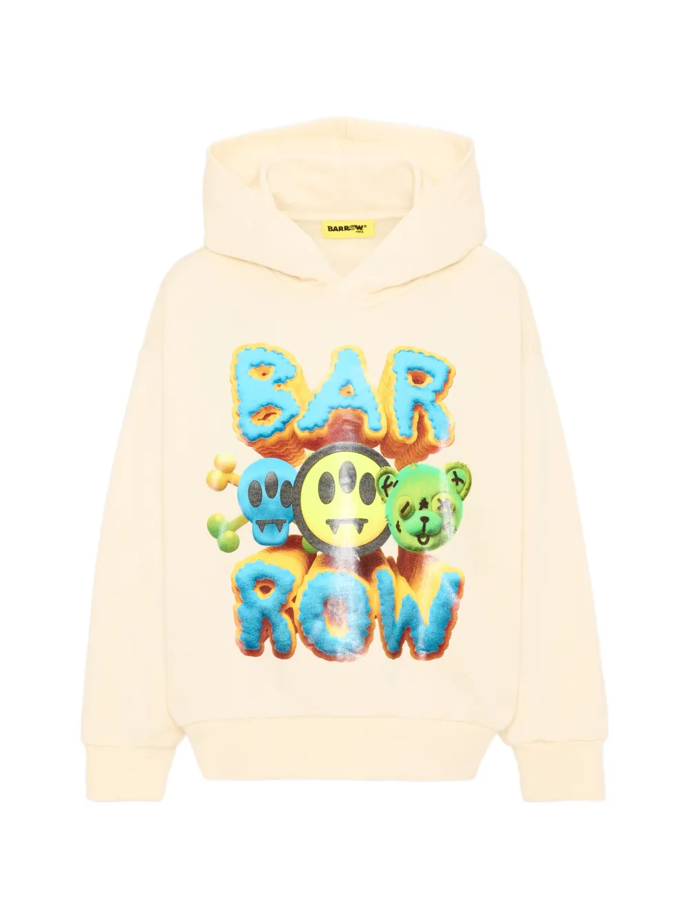 Barrow kids graphic-print cotton hoodie - Giallo