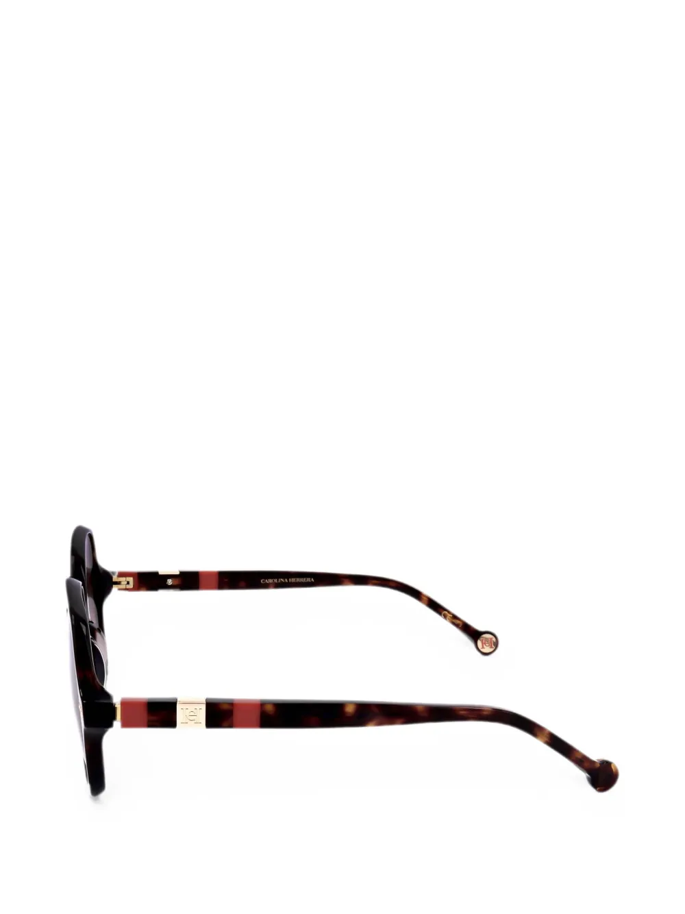 Carolina Herrera Tortoiseshell-effect Geometric-frame Sunglasses in Brown, view 3