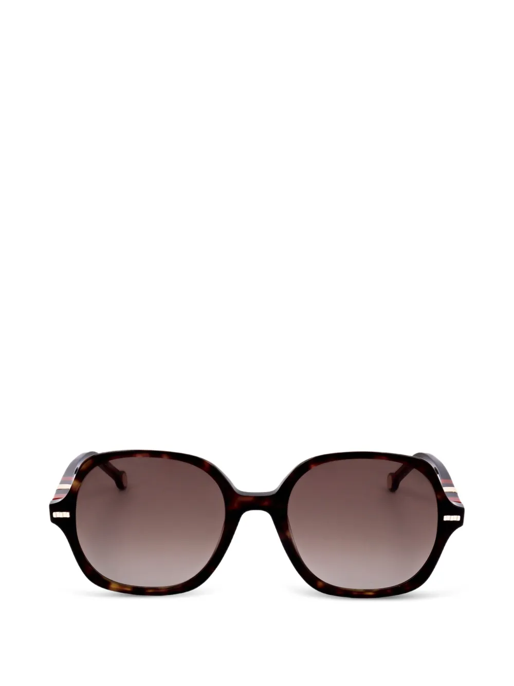 Carolina Herrera Occhiali da sole geometrici tartarugati - Marrone