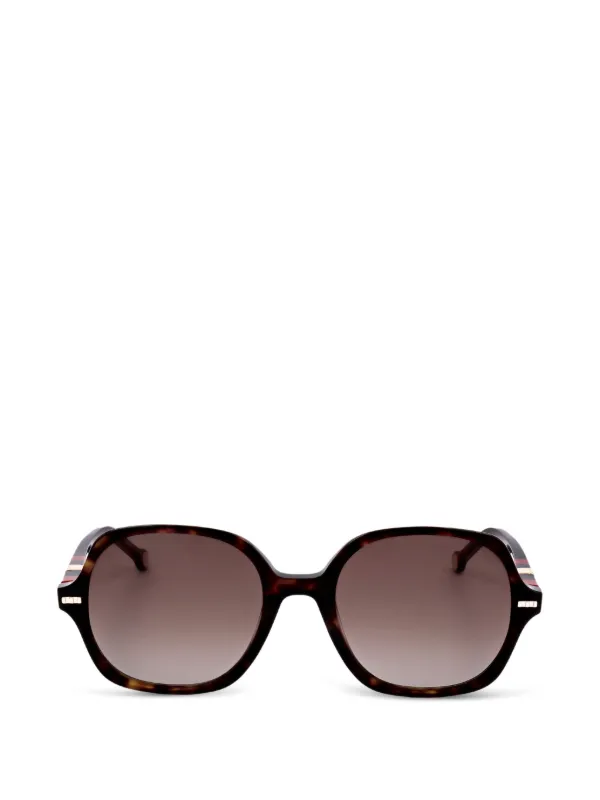 Carolina Herrera Tortoiseshell-effect Geometric-frame Sunglasses in Brown