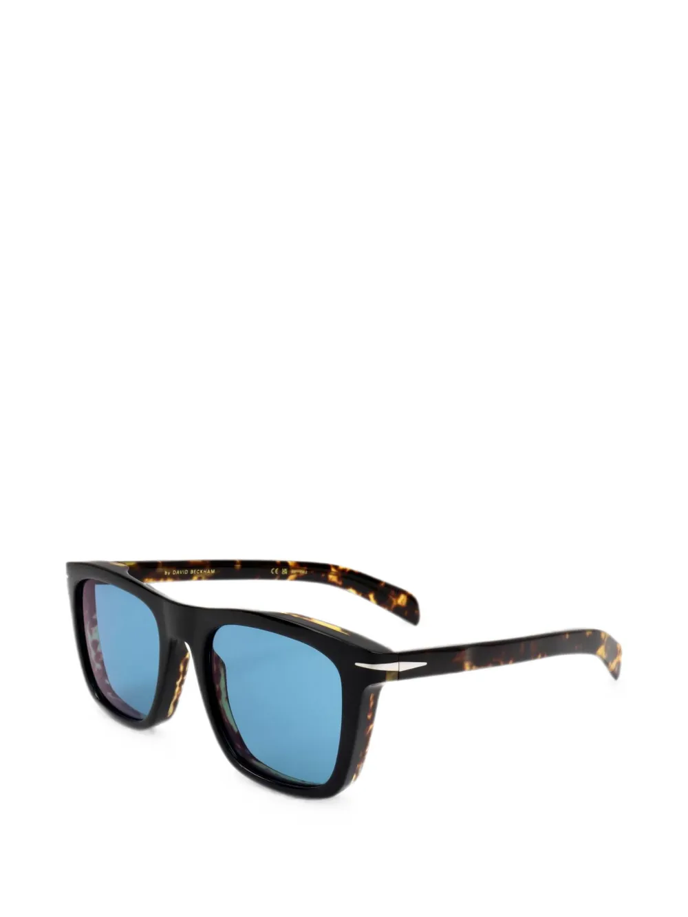 Eyewear by David Beckham Zonnebril met vierkant montuur en schildpadschild design Zwart