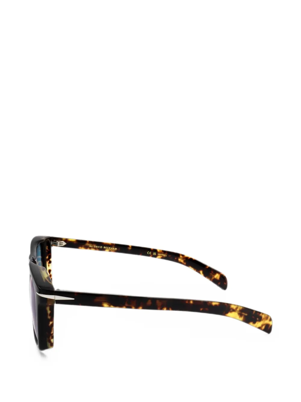 Eyewear by David Beckham Zonnebril met vierkant montuur en schildpadschild design Zwart