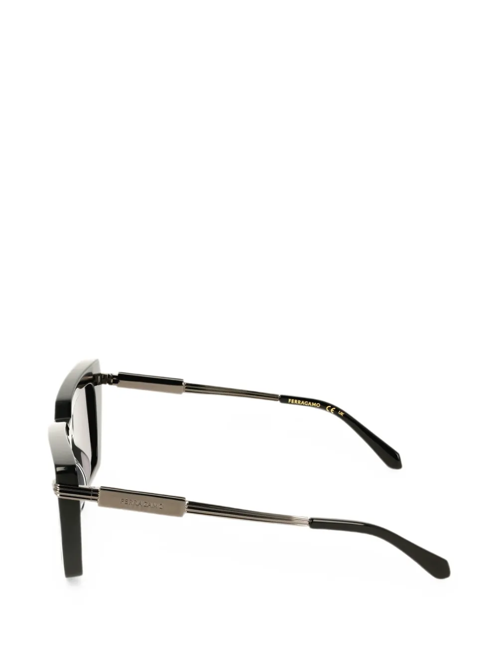 Ferragamo Eyewear Zonnebril met vierkant montuur Zwart